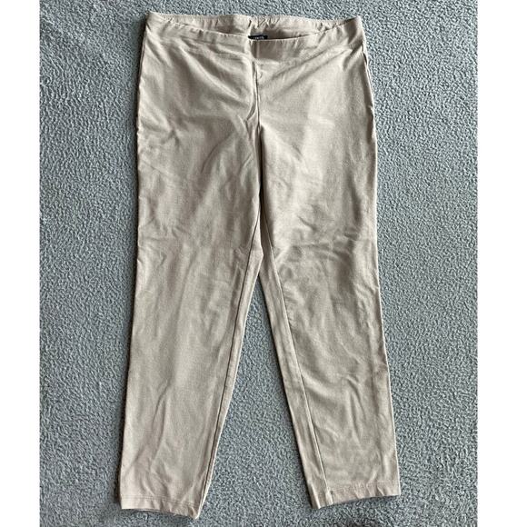 Eileen Fisher Pants - Eileen Fisher Pnnts Large Cropped Straight Leg Pull On Stretch Beige Cream Comfy